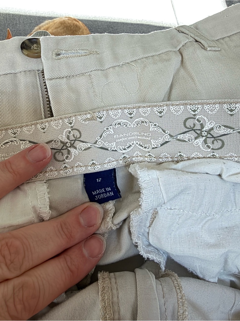 Bandolino Light Beige Casual Chino Pants - Picture 7 of 8